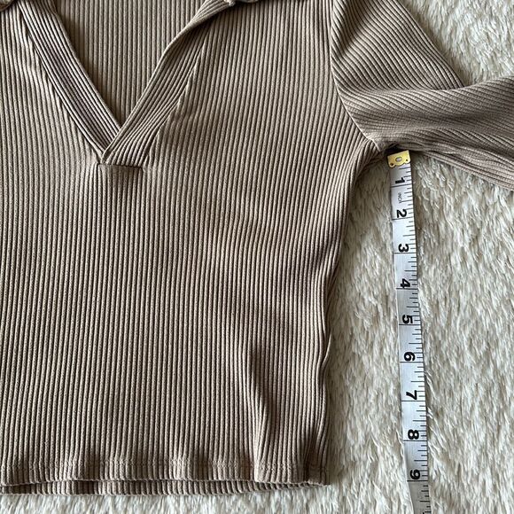 H&M long sleeve crop top tan size xs - Picture 11 of 16
